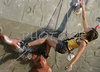 Alena Ostapenko of Ukrain climbing during half finals of UIAA Climbing World Cup, which was held in Kranj, Slovenia on 18th of November 2006. First 8 from men and first 8 from women category qualified for finals which will be held in Kranj, Slovenia on 19th of November 2006.
