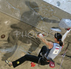 Lucka Franko of Slovenia climbing during half finals of UIAA Climbing World Cup, which was held in Kranj, Slovenia on 18th of November 2006. First 8 from men and first 8 from women category qualified for finals which will be held in Kranj, Slovenia on 19th of November 2006.
