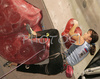 Lucka Franko of Slovenia climbing during half finals of UIAA Climbing World Cup, which was held in Kranj, Slovenia on 18th of November 2006. First 8 from men and first 8 from women category qualified for finals which will be held in Kranj, Slovenia on 19th of November 2006.
