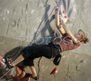 Charlotte Durif of France climbing during half finals of UIAA Climbing World Cup, which was held in Kranj, Slovenia on 18th of November 2006. First 8 from men and first 8 from women category qualified for finals which will be held in Kranj, Slovenia on 19th of November 2006.
