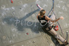 Katharina Saurwein of Austria climbing during half finals of UIAA Climbing World Cup, which was held in Kranj, Slovenia on 18th of November 2006. First 8 from men and first 8 from women category qualified for finals which will be held in Kranj, Slovenia on 19th of November 2006.
