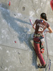 Caroline Ciavaldini of France climbing during half finals of UIAA Climbing World Cup, which was held in Kranj, Slovenia on 18th of November 2006. First 8 from men and first 8 from women category qualified for finals which will be held in Kranj, Slovenia on 19th of November 2006.
