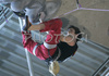 Patxi Usobiaga of Spain climbing during half finals of UIAA Climbing World Cup, which was held in Kranj, Slovenia on 18th of November 2006. First 8 from men and first 8 from women category qualified for finals which will be held in Kranj, Slovenia on 19th of November 2006.
