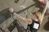 Angela Eiter of Austria climbing during half finals of UIAA Climbing World Cup, which was held in Kranj, Slovenia on 18th of November 2006. First 8 from men and first 8 from women category qualified for finals which will be held in Kranj, Slovenia on 19th of November 2006.
