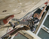 Angela Eiter of Austria climbing during half finals of UIAA Climbing World Cup, which was held in Kranj, Slovenia on 18th of November 2006. First 8 from men and first 8 from women category qualified for finals which will be held in Kranj, Slovenia on 19th of November 2006.
