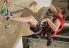 Second placed Cedric Lachat of Switzerland climbing final route of UIAA Climbing World Cup, which was held in Kranj, Slovenia on 19th of November 2006. First 8 from each category from yesterdays half finals, qualified for finals of last UIAA Climbing World Cup 2006 competition.
