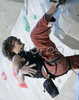 Eduard Garcia Marin of Spain climbing final route of UIAA Climbing World Cup, which was held in Kranj, Slovenia on 19th of November 2006. First 8 from each category from yesterdays half finals, qualified for finals of last UIAA Climbing World Cup 2006 competition.
