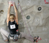 Katharina Saurwein of Austria climbing final route of UIAA Climbing World Cup, which was held in Kranj, Slovenia on 19th of November 2006. First 8 from each category from yesterdays half finals, qualified for finals of last UIAA Climbing World Cup 2006 competition.
