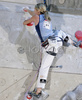 Winner Maja Vidmar of Slovenia climbing final route of UIAA Climbing World Cup, which was held in Kranj, Slovenia on 19th of November 2006. First 8 from each category from yesterdays half finals, qualified for finals of last UIAA Climbing World Cup 2006 competition.
