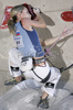Winner Maja Vidmar of Slovenia climbing final route of UIAA Climbing World Cup, which was held in Kranj, Slovenia on 19th of November 2006. First 8 from each category from yesterdays half finals, qualified for finals of last UIAA Climbing World Cup 2006 competition.
