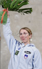 Martina Cufar of Slovenia is waving good bye to spectators of UIAA Climbing World Cup, which was held in Kranj, Slovenia on 19th of November 2006. Martina Cufar announced after long and successfull carier end of her competitive climbing.
