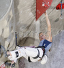 Winner Maja Vidmar of Slovenia climbing final route of UIAA Climbing World Cup, which was held in Kranj, Slovenia on 19th of November 2006. First 8 from each category from yesterdays half finals, qualified for finals of last UIAA Climbing World Cup 2006 competition.
