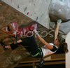 Charlotte Durif of France climbing in half finals of last IFSC Sport Climbing World cup of 2007 season. Semi finals for last IFSC Sport Climbing World Cup of 2007 season were held in Kranj, Slovenia on 17th of November 2007.
