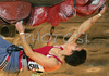 Alexandra Eyer of Switzerland climbing in half finals of last IFSC Sport Climbing World cup of 2007 season. Semi finals for last IFSC Sport Climbing World Cup of 2007 season were held in Kranj, Slovenia on 17th of November 2007.
