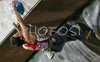 Alexandra Eyer of Switzerland climbing in half finals of last IFSC Sport Climbing World cup of 2007 season. Semi finals for last IFSC Sport Climbing World Cup of 2007 season were held in Kranj, Slovenia on 17th of November 2007.
