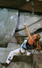 Maja Vidmar of Slovenia climbing in half finals of last IFSC Sport Climbing World cup of 2007 season. Semi finals for last IFSC Sport Climbing World Cup of 2007 season were held in Kranj, Slovenia on 17th of November 2007.
