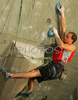Cedric Lachat of Switzerland climbing during men finals of last IFSC Sport Climbing World cup of 2007 season. Final race of IFSC Sport Climbing World Cup of 2007 season was held in Kranj, Slovenia on 18th of November 2007.
