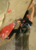 Mina Markovic of Slovenia climbing during women finals of last IFSC Sport Climbing World cup of 2007 season. Final race of IFSC Sport Climbing World Cup of 2007 season was held in Kranj, Slovenia on 18th of November 2007.
