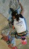 Fourth placed Caroline Ciavaldini of France climbing during women finals of last IFSC Sport Climbing World cup of 2007 season. Final race of IFSC Sport Climbing World Cup of 2007 season was held in Kranj, Slovenia on 18th of November 2007.
