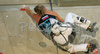 Winner Maja Vidmar of Slovenia climbing during women finals of last IFSC Sport Climbing World cup of 2007 season. Final race of IFSC Sport Climbing World Cup of 2007 season was held in Kranj, Slovenia on 18th of November 2007.
