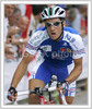 Christophe Le Mevel of France espaces out of peloton in first lap on Elite men WC road race in Verona, Italy.
