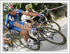 Third placed Luca Paolini of Italy (L) on decent between WC road race in Verona, Italy
