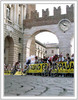 First group of cyclists is starting last 3 laps of Elite men WC road race in Verona, Italy
