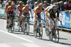 Cyclists of Rabobank competing during stage 5 of 89th Giro d Italia. Stage 5 was leading cyclists from Piacenza to Cremona, Italy. Stage 5 in lenght of 38 km was first team time trial on Giro d Italia since 1987.
