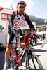 Carlos Sastre Candil  of Team CSC before 18th stage of Giro d Italia. Stage from Sillian, Austria to Gemona del Friuli, Italy was 207 km long.
