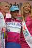 Paolo Bettini of Quickstep Innergetic in ciclamin jersey as a leader in points classification after 18th stage of Giro d Italia. Stage from Sillian, Austria to Gemona del Friuli, Italy was 207 km long.
