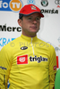 Bostjan Mervar of Perutnina Ptuj as leader in general classification in yellow jersey after 39th Grand Prix Kranj - Filip Majcen Memorial 2006 which counted as UCI category 1.2 race. 39th Grand Prix Kranj was held in Kranj, Slovenia on Saturday,  3. June 2006. Race was 173km long and average speed on the end was 41.96 km/h.
