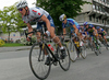 Cyclists of elite category are competing during criterium road cycling race Around city of Kranj 2006 which was held in Kranj, Slovenia on 4th of June 2006.

