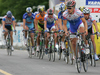 Cyclists of elite category are competing during criterium road cycling race Around city of Kranj 2006 which was held in Kranj, Slovenia on 4th of June 2006.
