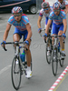Cyclists of elite category are competing during criterium road cycling race Around city of Kranj 2006 which was held in Kranj, Slovenia on 4th of June 2006.
