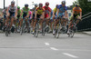 Peloton at first round around city of Medvode, Slovenia during second stage of 13th Tour de Slovenie 2006 (13. dirka Po Sloveniji). Stage 2 in lenght of 183km lead cyclists from Medvode, Slovenia to Sveta Gora near Nova Gorica, Slovenia.
