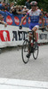 Winner of second stage Tomaz Nose of Slovenia and Adria Mobil celebrates his stage victory while crossing finish line at Sveta Gora, Slovenia (681m) in second stage of 13th Tour de Slovenie 2006 (13. dirka Po Sloveniji). Stage 2 in lenght of 183km lead cyclists from Medvode, Slovenia to Sveta Gora near Nova Gorica, Slovenia.

