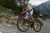 Miha Svab of Adria Mobil is fighting with last meters of uphill to Vrsic, Slovenia during third stage of 13th Tour de Slovenie 2006 (13. dirka Po Sloveniji). Third stage lead cyclists in lenght of 158km from Nova Gorica, Slovenia to top of Vrsic, Slovenia. Last uphill to Vrsic was also hardest uphill on this years Tour de Slovenia and it usually also decides winner of Tour.

