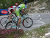 Matej Mugerli of Slovenia and Liquigas (R) and Christoph Sokoll of Austria (L) are fighting with last meters of uphill to Vrsic, Slovenia during third stage of 13th Tour de Slovenie 2006 (13. dirka Po Sloveniji). Third stage lead cyclists in lenght of 158km from Nova Gorica, Slovenia to top of Vrsic, Slovenia. Last uphill to Vrsic was also hardest uphill on this years Tour de Slovenia and it usually also decides winner of Tour.
