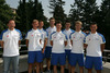 U23 team posing for photographers after press conference of Slovenian cycling team before European road cycling championship for juniors and U23 categories in Valkenburg Heerlen, Netherland. European championship will be held in Valkenburg Heerlen, Netherland between 12th and 16th of July, 2006.
