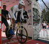 Gazvoda Gregor of Slovenia on start of Men Elite Time trial race of Road Cycling World Championship in Salzburg, Austria. Elite Men Time trial race was held in Salzburg, Austria on 21. September 2006.

