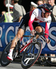 Winner Cancellara Fabian of Switzerland riding during Men Elite Time trial race of Road Cycling World Championship in Salzburg, Austria. Elite Men Time trial race was held in Salzburg, Austria on 21. September 2006.
