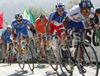 Romain Feillu of France (2nd from R) riding during Men Under23 road races of Road Cycling World Championship in Salzburg, Austria. Road race of Road Cycling World Championship 2006 was held in Salzburg, Austria on 23. September 2006.

