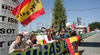 Spanish fans during Men Under23 road races of Road Cycling World Championship in Salzburg, Austria. Road race of Road Cycling World Championship 2006 was held in Salzburg, Austria on 23. September 2006.
