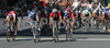 Cyclists of main pack are sprinting in finish of Men Under23 road races of Road Cycling World Championship in Salzburg, Austria. Road race of Road Cycling World Championship 2006 was held in Salzburg, Austria on 23. September 2006.
