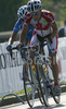 Anne Samplonius of Canada (R) and Natalia Boyarskaya of Russia (L) riding during Women Elite road races of Road Cycling World Championship in Salzburg, Austria. Women Elite road race of Road Cycling World Championship 2006 was held in Salzburg, Austria on 23. September 2006.
