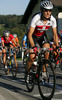 Swiss cyclist is riding during Women Elite road races of Road Cycling World Championship in Salzburg, Austria. Women Elite road race of Road Cycling World Championship 2006 was held in Salzburg, Austria on 23. September 2006.
