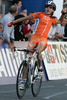 Winner Marianne Vos of Netherlands celebrating her victory in Women Elite road races of Road Cycling World Championship in Salzburg, Austria. Women Elite road race of Road Cycling World Championship 2006 was held in Salzburg, Austria on 23. September 2006.
