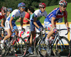 Gorazd Stangelj of Slovenia (3rd from R) and Borut Bozic of Slovenia (2nd from R) riding during Men Elite road races of Road Cycling World Championship in Salzburg, Austria. Men Elite road race was final race of Road Cycling World Championship 2006 and was held in Salzburg, Austria on 24. September 2006.
