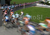 Peloton is speeding by during Men Elite road races of Road Cycling World Championship in Salzburg, Austria. Men Elite road race was final race of Road Cycling World Championship 2006 and was held in Salzburg, Austria on 24. September 2006.
