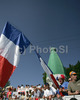 French fans are supporting their riders on Elixhausen uphill during Men Elite road races of Road Cycling World Championship in Salzburg, Austria. Men Elite road race was final race of Road Cycling World Championship 2006 and was held in Salzburg, Austria on 24. September 2006.
